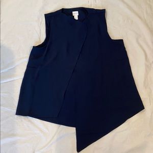Chico’s Dark Navy Open Vest Size 2 NWOT